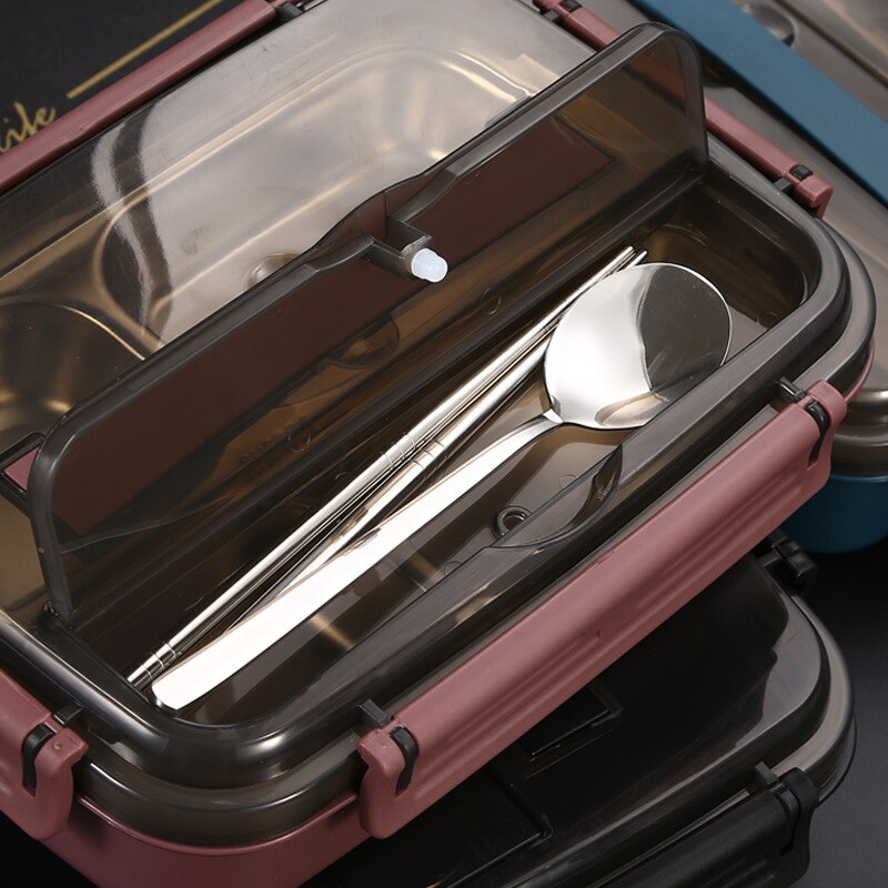 Lunch Bento Box Voor Werk Draagbare Lekvrij Servies Rvs Mannen Lunchbox Outdoor Picknick Voedsel Opslag Snack Containers