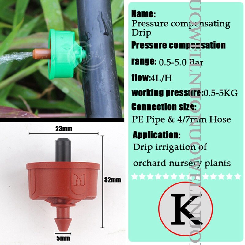 20Stck Viele Arten Garten Tropf Bewässerung Emitter Einstellbare Fluss Tropf Garten Gewächshaus Bewässerung Sprinkler PC Tropfen Emitter: Licht Grün