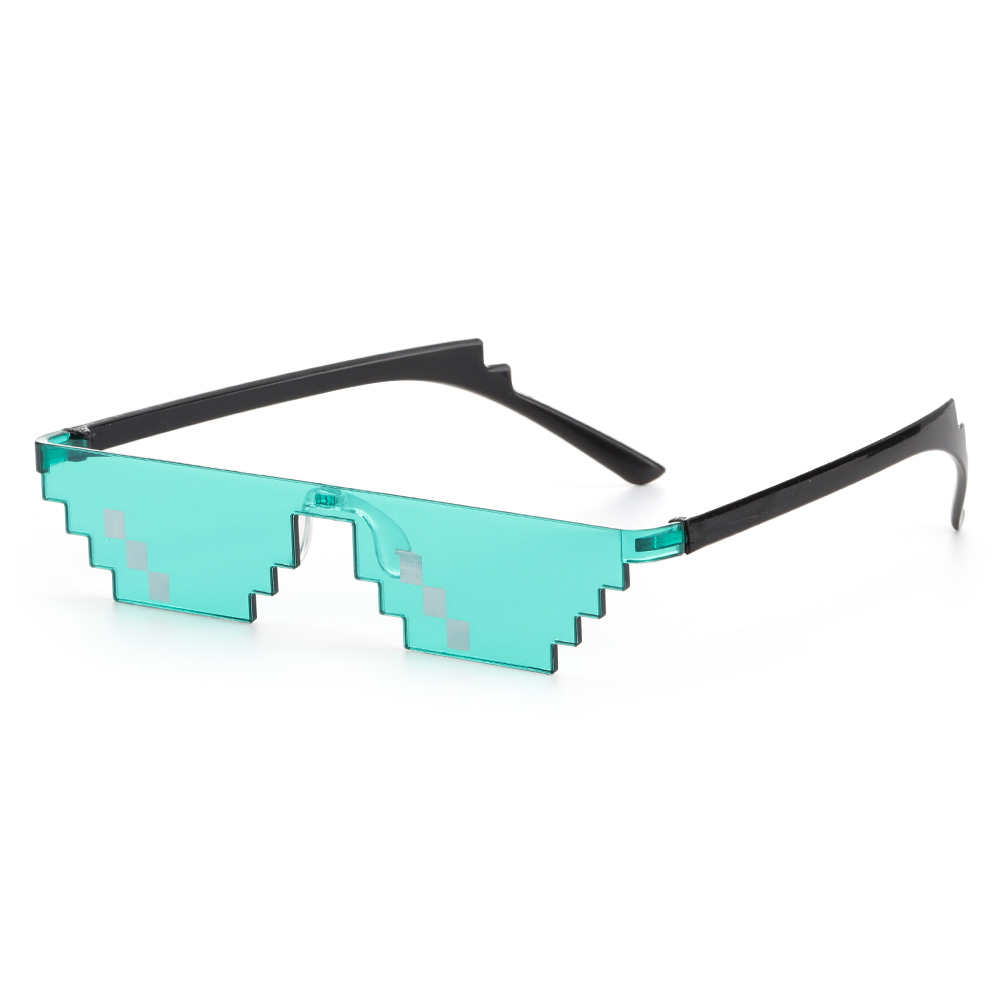 divertido mosaico gafas de sol Thug Life gafas de sol Pixel negro Retro Gamer Robot gafas de sol de cumpleaños Cosplay favores: Naranja