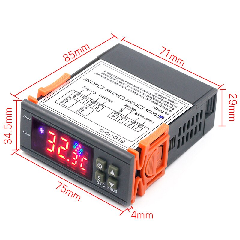 STC-1000 STC 1000 LED Digital Thermostat for Incubator Temperature Controller Thermoregulator Relay Heating Cooling 12V 24V 220V