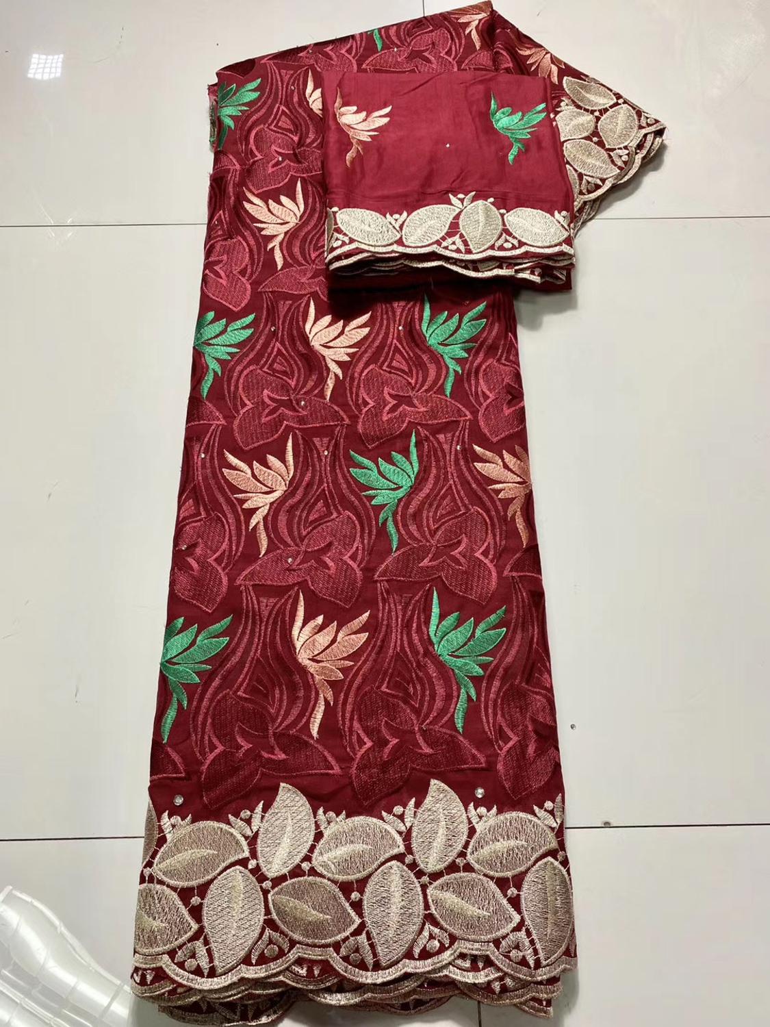 African Brocade Fabrics Swiss Voile Lace In Switzerland French Lace Fabrics Dubai Fabric Nigerian Gele Headtie 7Yards