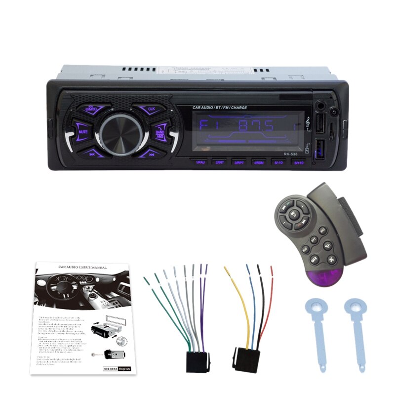 Auto MP3 Speler 1 Din Dual Usb Snel Opladen Bluetooth Handsfree Digitale Media Speler Met Stuurwiel Afstandsbediening