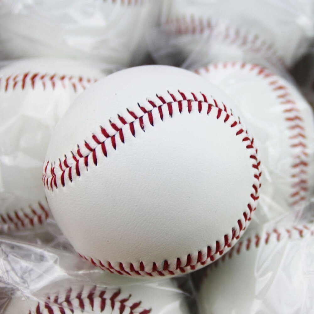 2pcs 9-inch Rubber Practice Baseball for Students and Beginner (White)