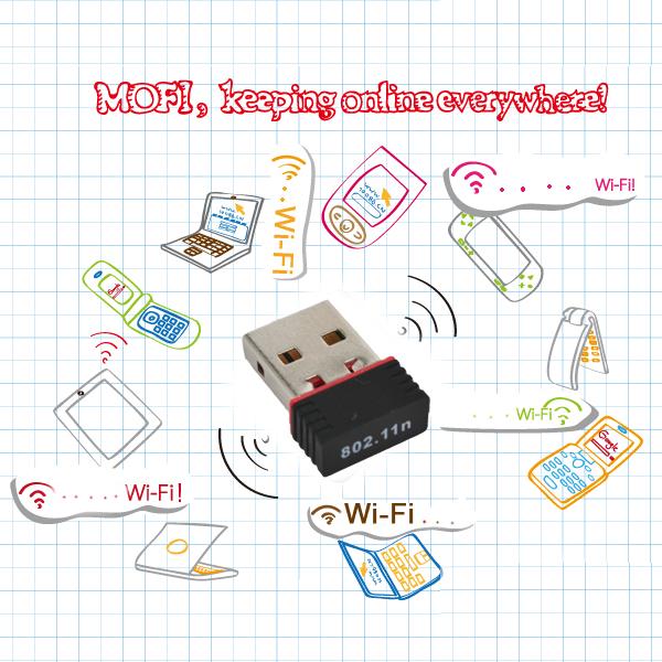 KEBETEME Mini Network Card Wireless 150Mbps USB WiFi LAN Adapter 802.11n/g/b WIFI adapters antenna For PC Computer