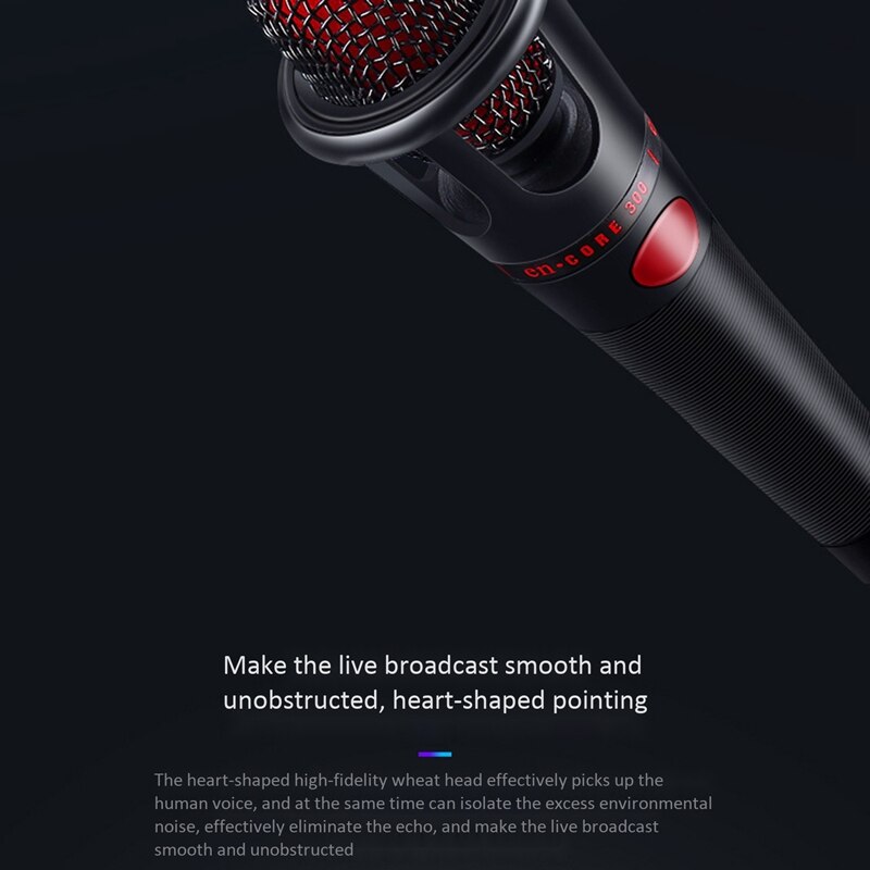 Condenser Microphone Cardioid Pointing Microphone Intelligent Noise Reduction For Singing, Conference, Live Broadcast