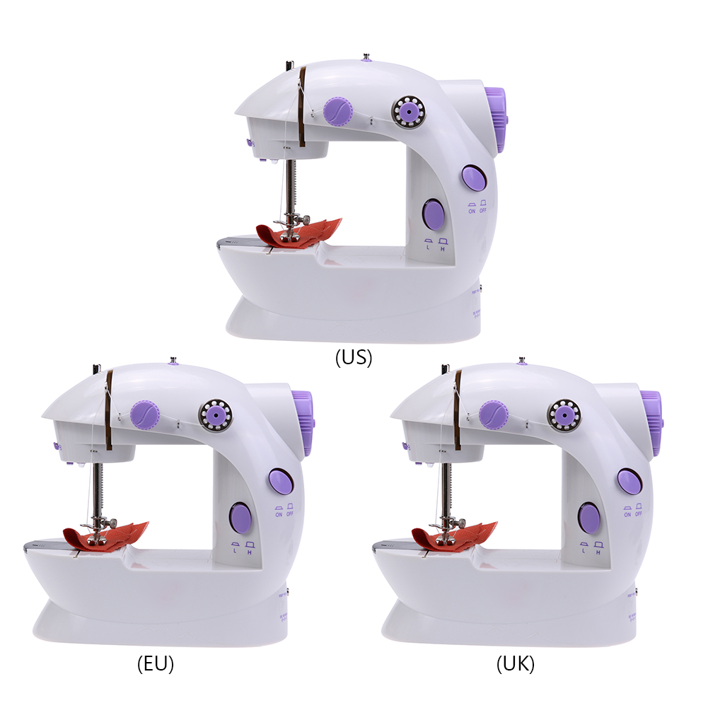 Home Miniature Sewing Machine Multifunctional Crafting Mending Machine with Foot Pedal LED Light Mini Electrical Appliance