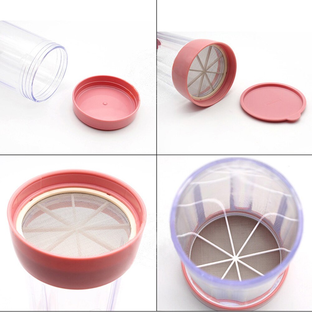 Plastik mel sigte mel krydderier pulver sigte shaker pulver dessert bagning kage værktøj pulver si til køkken