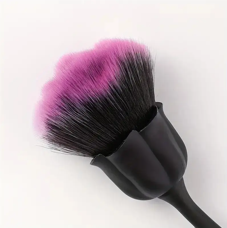 Pincel de flor rosa para accesorios de manicura, herramienta para mujeres, herramientas de belleza facial, cepillo para polvo de decoración de uñas, 1 Uds., herramientas de maquillaje de aseo