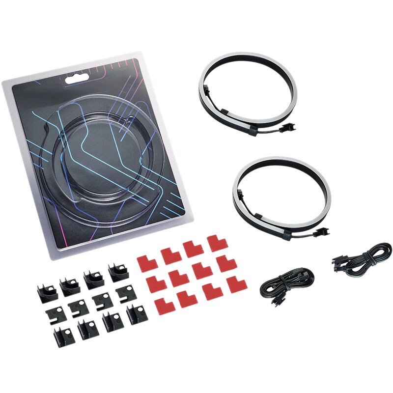 Combo lichtstrip argb neon computerbehuizing decoratie led strip 5v 3 pin licht header aura 400mm x 2 stuks: Default Title