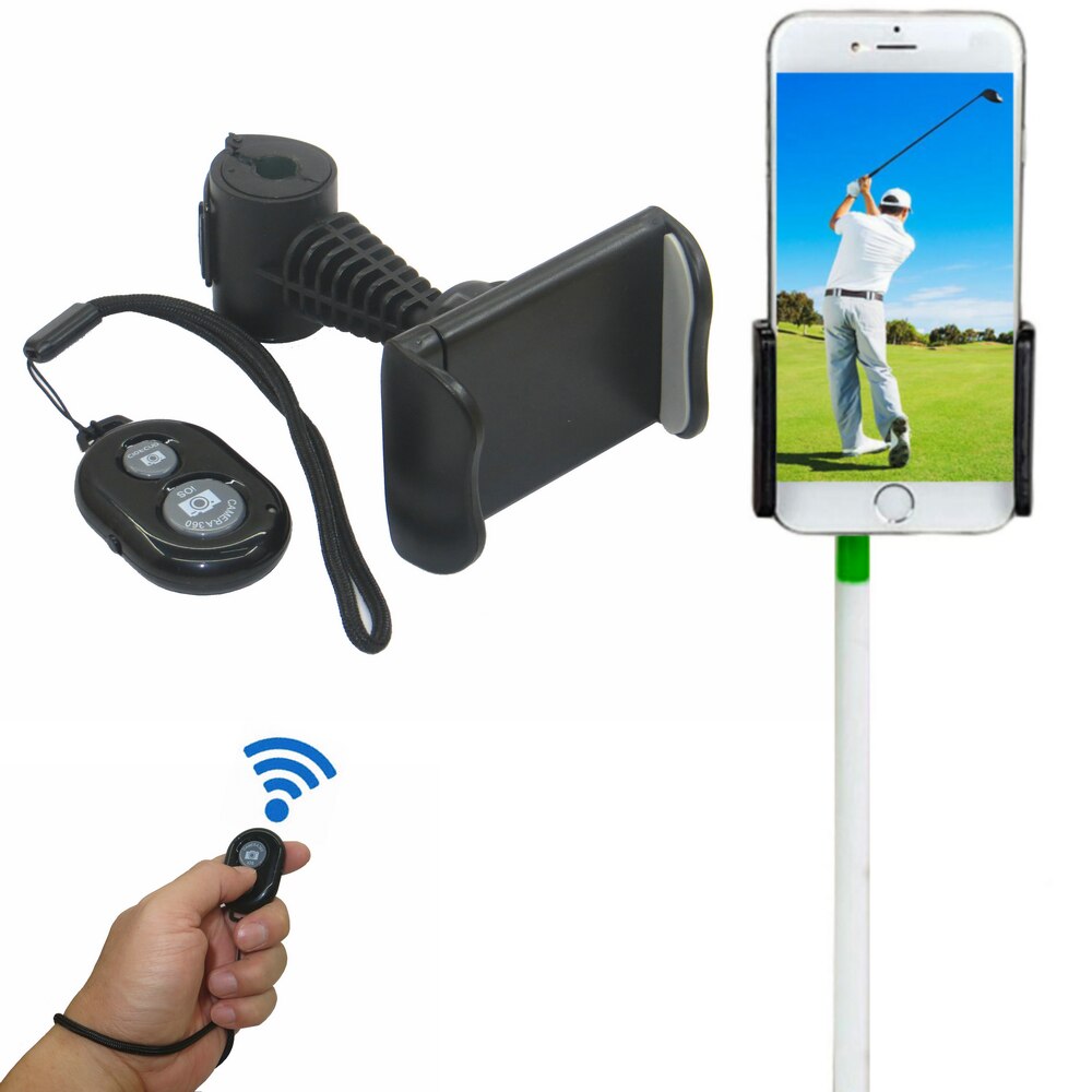 Golf Opname Swing Training Selfie Telefoon Houder Met Camera Shutter Bluetooth Afstandsbediening Voor Smart Telefoon