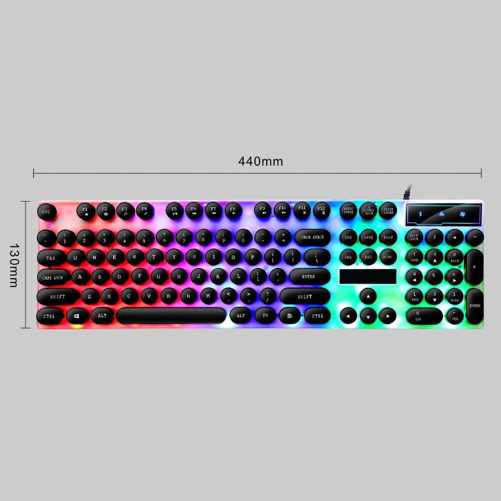 Gaming Keyboard - Wired USB 104 Keys - LED Backlit Mechanical Keyboard for PC Computer
