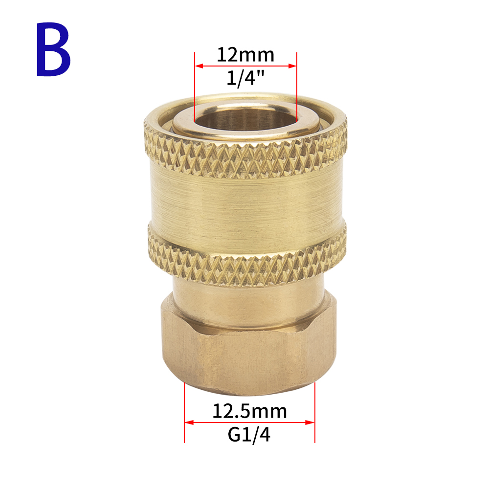 High Pressure Washer Adapter 1/4&quot; Quick Connector Quick Release Fitting Power Washer Fast Connection Quick Coupler 1/4 inch: Quick Socket-F