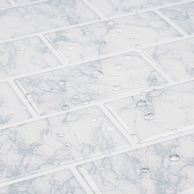 large self-adhesive tile sticker backsplash 3D wallpaper DIY kitchen bathroom decorative white waterproof wall tiles