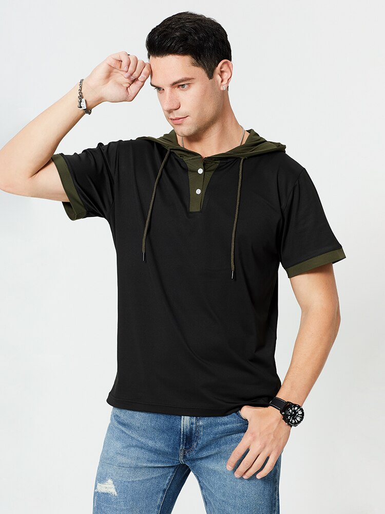 Cocodrillo hombres trajes de verano de sudaderas con capucha de de los hombres de manga corta Camisetas sudaderas con capucha chándal de Hip Hop para hombre