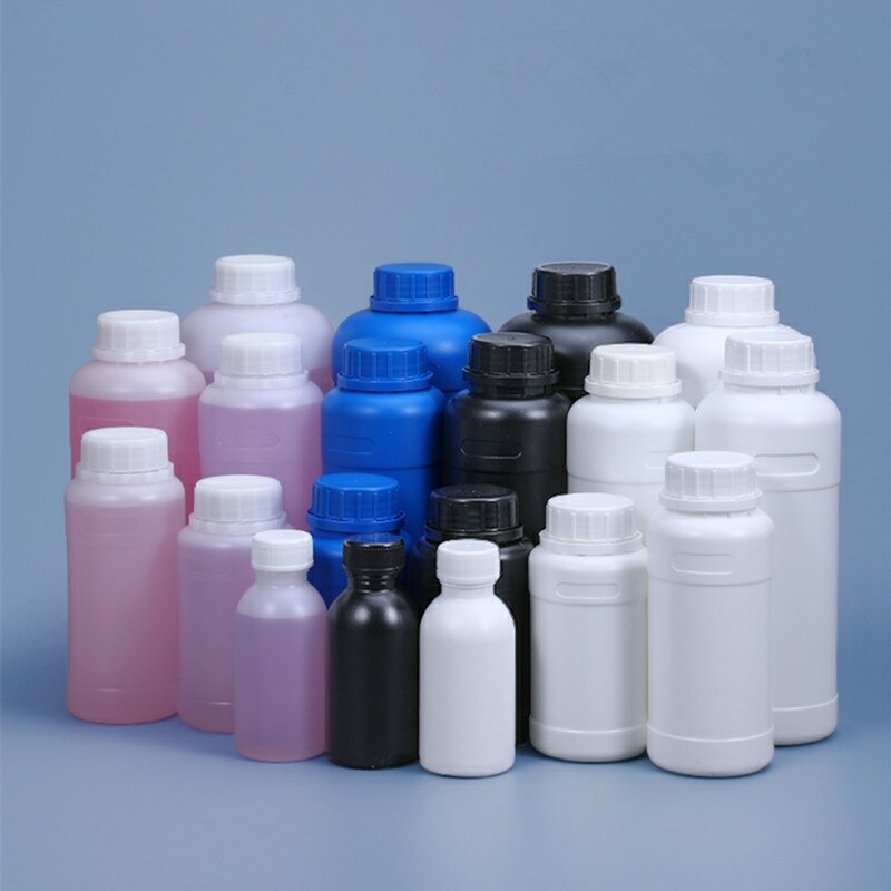 Round Plastic bottle with Lid Empty storage container for Disinfection Alcohol Food Grade HDPE material 1PCS