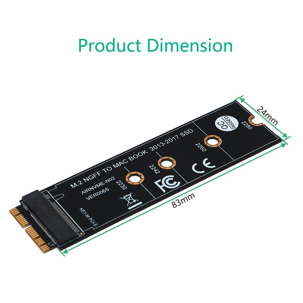 Adaptador de tarjeta de expansión para Apple Macbook Air y MacBook Pro, adaptador de PCB multifunción M.2 NVME, conector SSD duradero