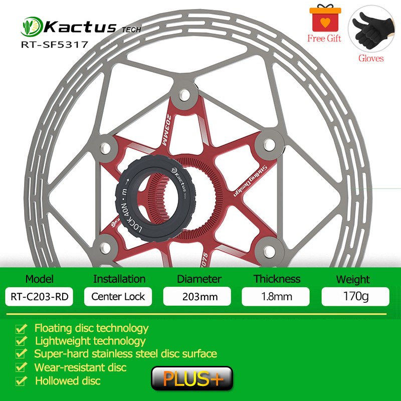 KACTUS Rotore del freno a discoteca per bicicletta ultraleggero 140/160mm Blocco centrale Addensare AL7505 Freno a galleggiante a discoteca a raffreddamento rapido per bici da strada MTB EBike