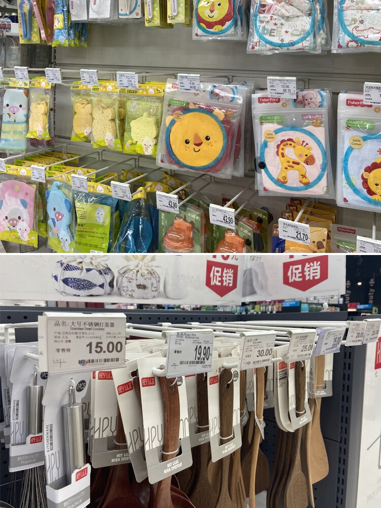 Étiquette de prix de supermarché, étiquette à crochet en plastique, bande de carte, ensemble d&#39;étiquettes transparentes, ensemble de cartes de prix de magasin de proximité
