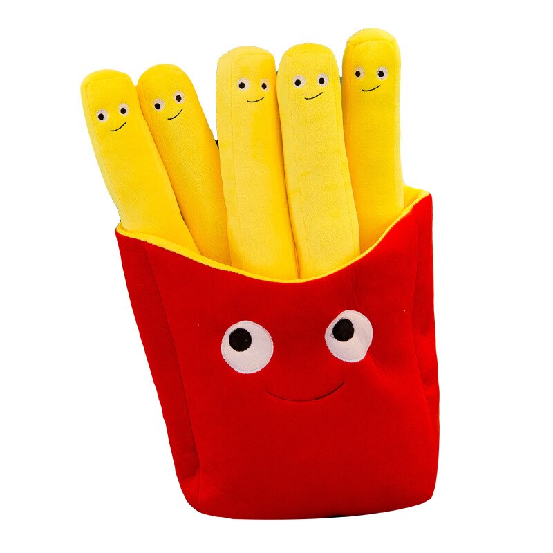 Juguetes de peluche con dibujos de patatas fritas para niños, relleno suave de felpa, almohada de abrazo, bolsa divertida de patatas fritas, creativos: 30cm