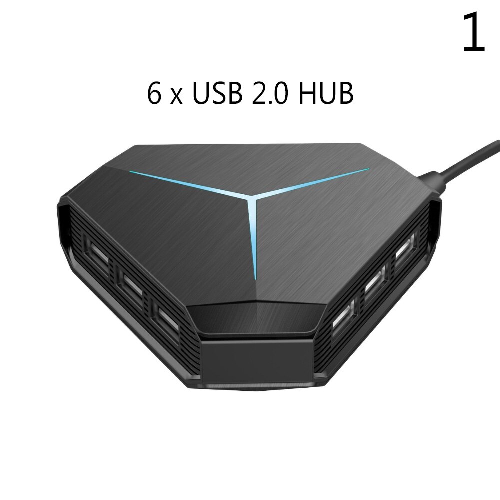 Multiple Port USB 2.0 AUX TF Card Reader Hub 1m Cable Splitter Adapter for PC Portable with Indicator Light Plug and Play: 1