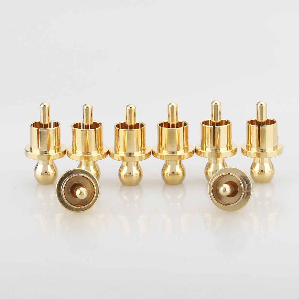 8Pcs Hi-End Rhodium Plated Brass RCA Plug Caps With PTFE Noise Stopper - PC300