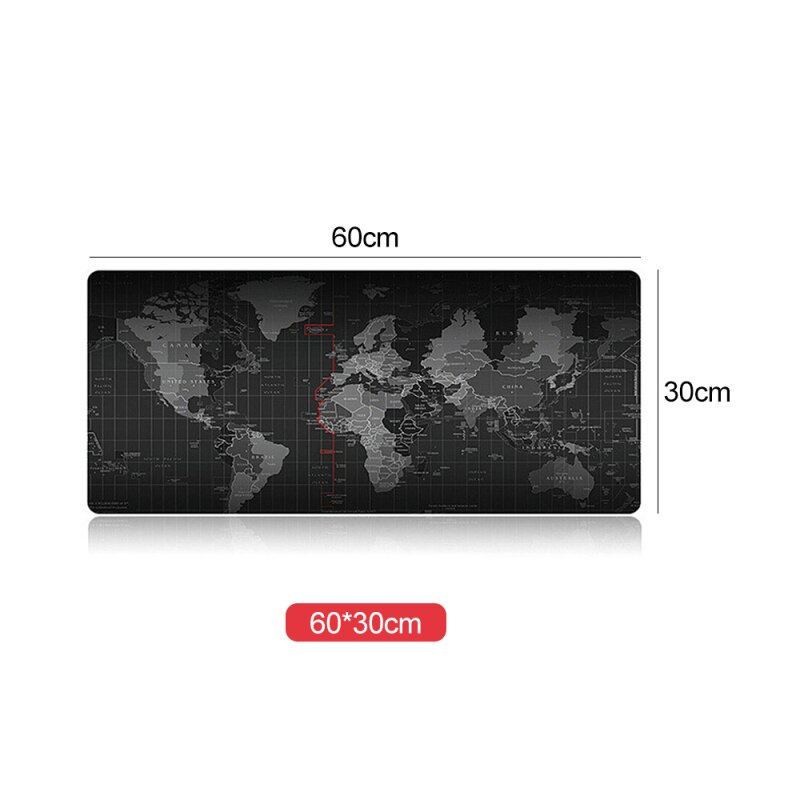 90*40Cm Extra Grote Natuurlijke Rubber Anti-Slip Muismat Mat Wereldkaart Toetsenbord Pad Voor Pc laptop Computers Gamer Gaming Mousepad: 30x60x0.2cm