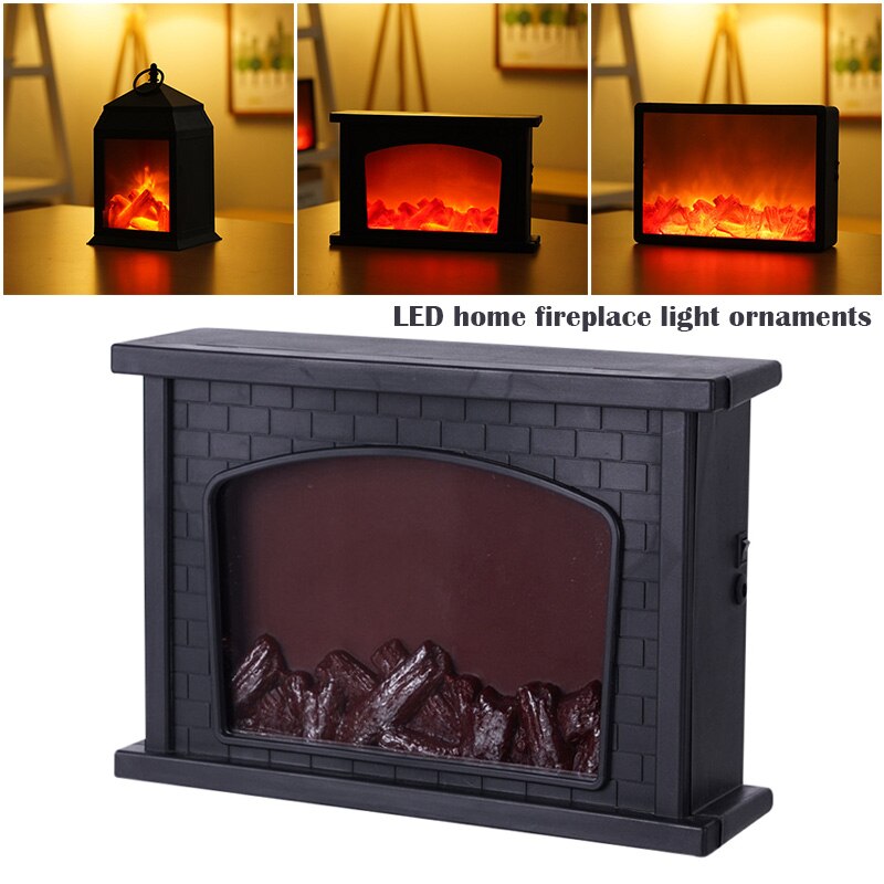 Led Simulation Fireplace Flame Light Nordic Style Christmas Ornament Home Decoration XH8Z