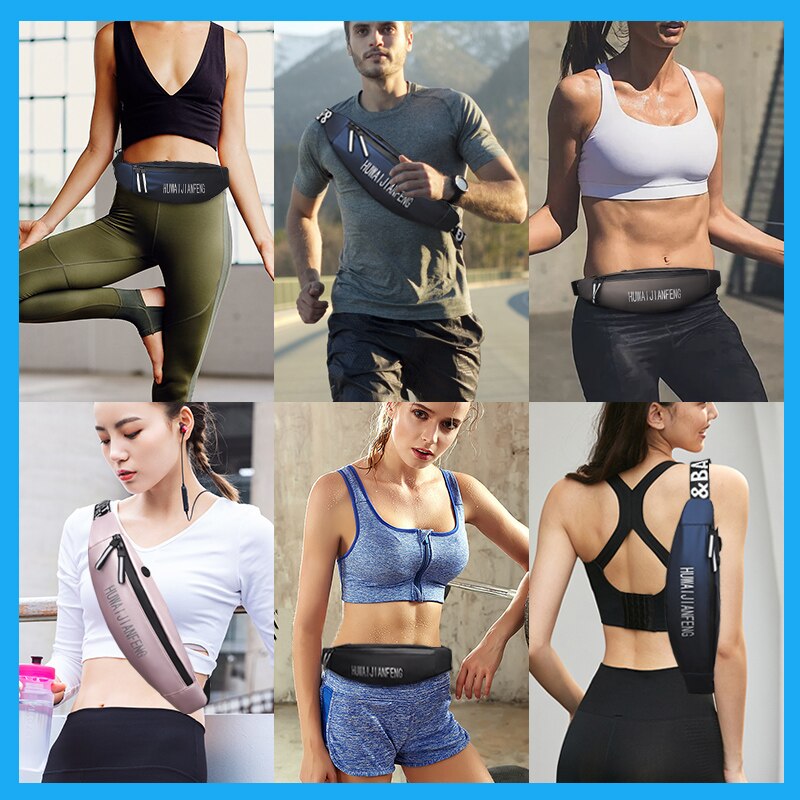 unisex Wasserdichte Nylon Taille Tasche Sport fanny Pack für Frauen Brust Umhängetasche Große Kapazität Gürtel Geldbörse Licht