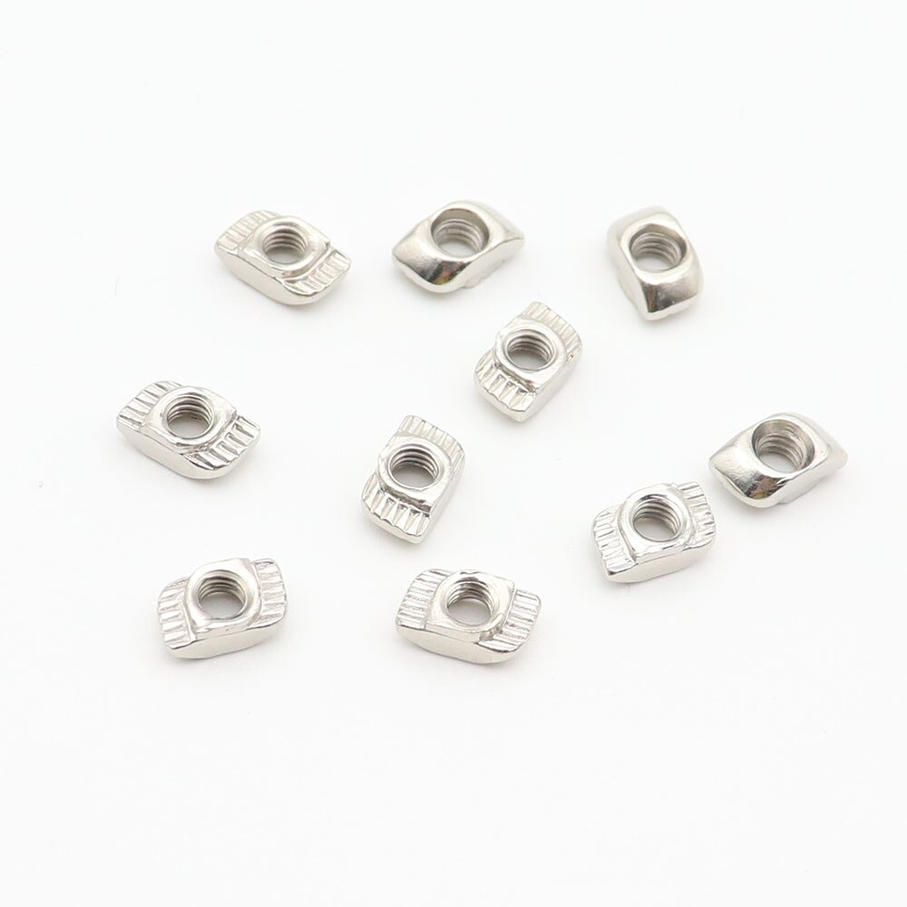 100pcs M3 M4 M5 Nickel Plated T nut Hammer Head Fastern Nut for Aluminum Extrusion Profile /3030/4040/4545