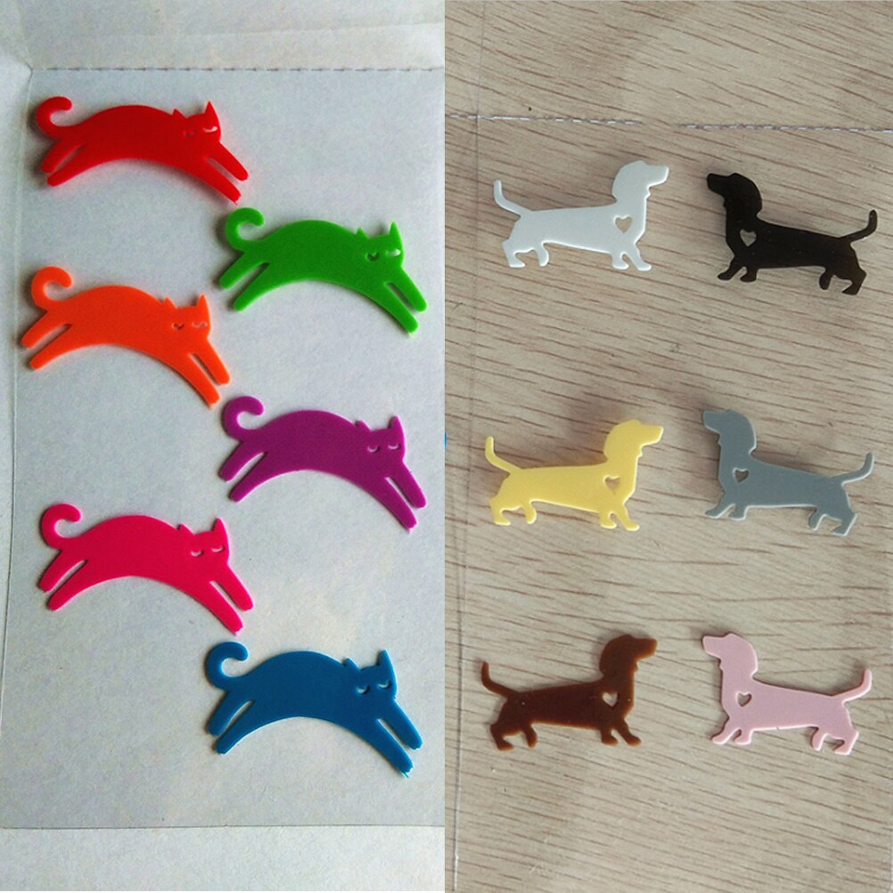 Marcadores de silicona para copa de vino, identificador de vino con forma de gato y perro salchicha, signo de copa para beber, 12 Uds., A50