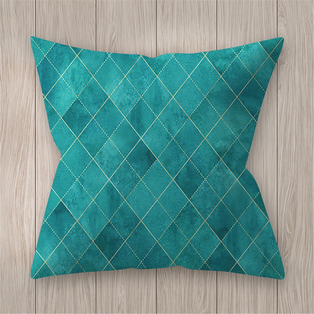 Geometrische Kussensloop 45X45 Teal Blue Kussenhoezen Decoratieve Sierkussen Covers Kussenslopen Voor Sofa Couch Woonkamer # Bw