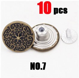 10 Stks/zak 17 Mm Metalen Jeans Knop Naaien Kleding Accessoires Broek Jean Knop Decoratie Voor Diy Naaien: NO.7 10pcs