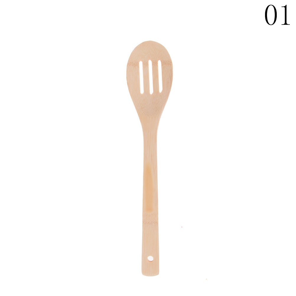 Cuchara de cocina , espátula para mezclar, utensilio de bambú, utensilios de cocina de madera, 1 ud.: 1