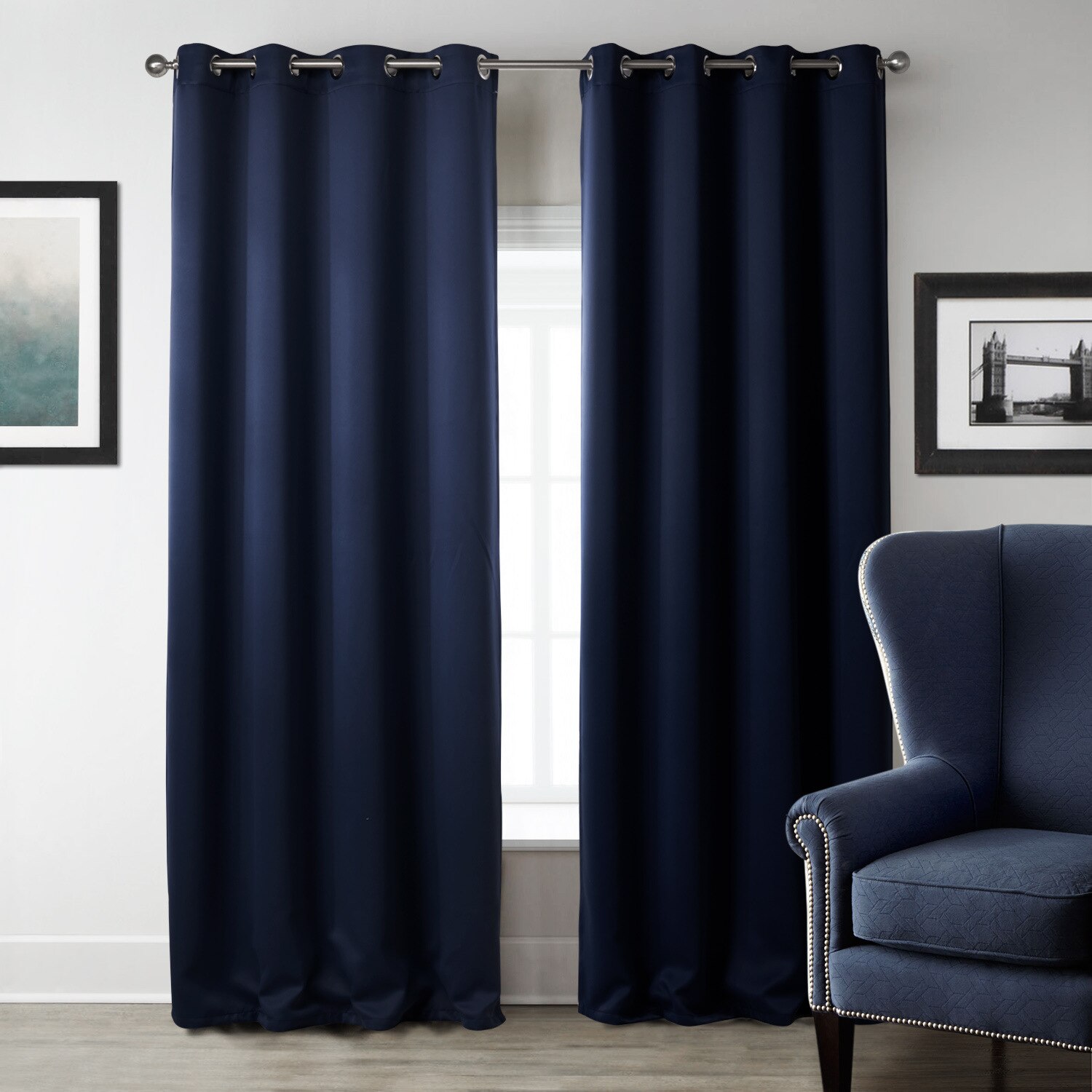 Ren farve gardin mørkeblå soveværelse skygge klud gardin bløde husholdningsartikler hjem tekstilprodukter: 140 x 240cm