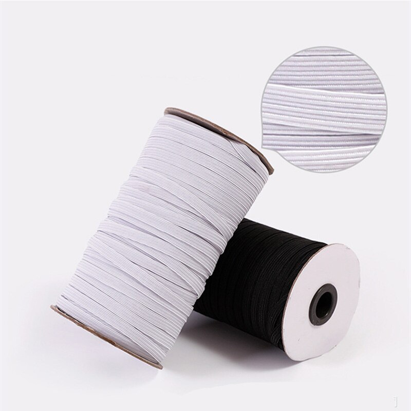 Cinta elástica para mascarilla, banda blanca de 5m de ancho y 3-15mm para cinturón de licra, costura, cinta, Material de costura flexible para pantalones cortos