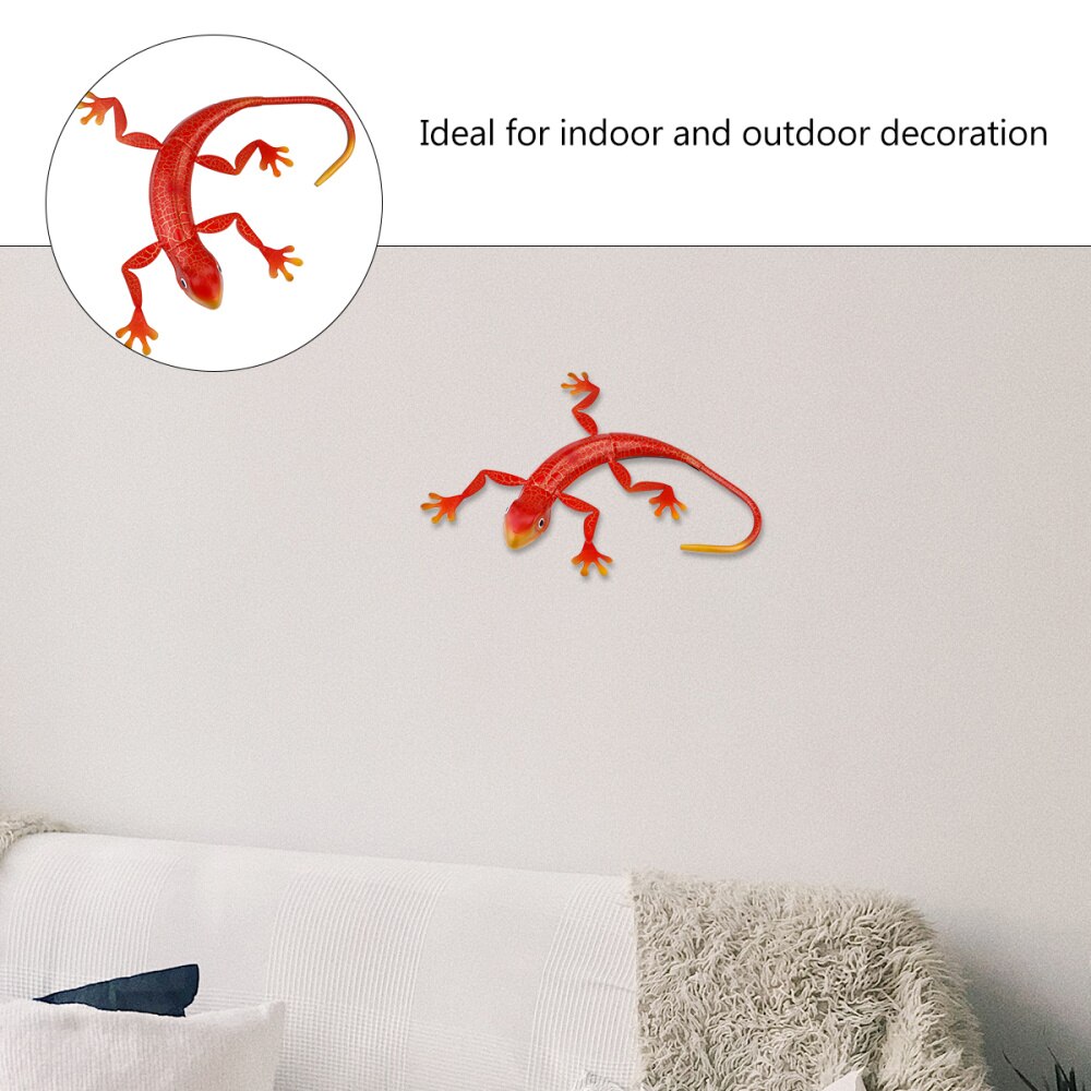 1Pc Metal Gecko Nice Vivid DIY Realistic 3D Gecko Wall Art Decor
