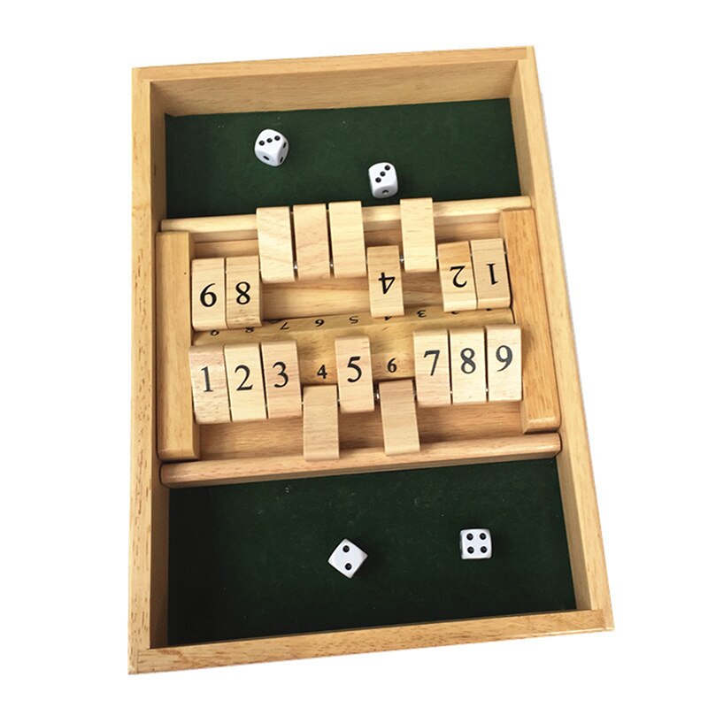 Houten Traditionele Dubbelzijdig 10 Nummer Pub Bar Board Dice Party Grappig Spel Speelgoed Flop Houten Nummer Spel Speelgoed