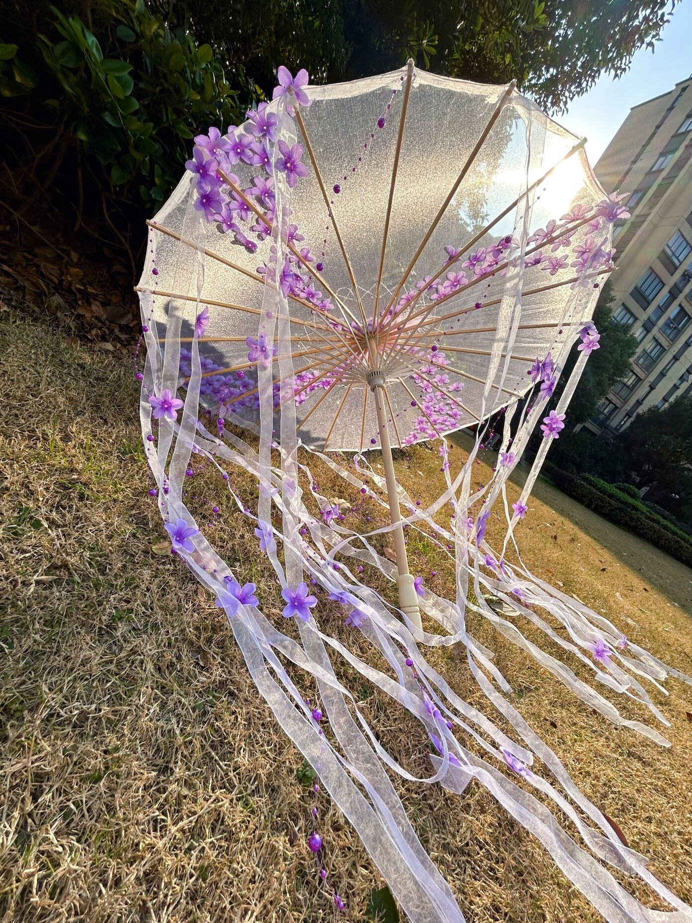 Paraguas de playa de flores, Kimono Hanfu, accesorios de fotografía para Cosplay, artesanía, papel al óleo, sombrilla de encaje, paraguas japonés de China, El Principito