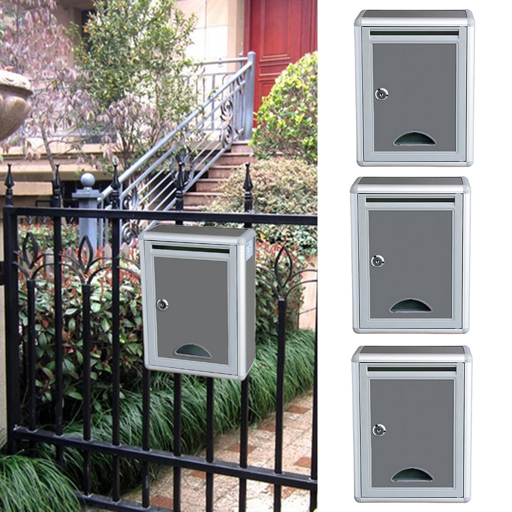 3/Pack Wall Mounted Mail Box with Retrieval Door Lock and Newspaper Compartment
