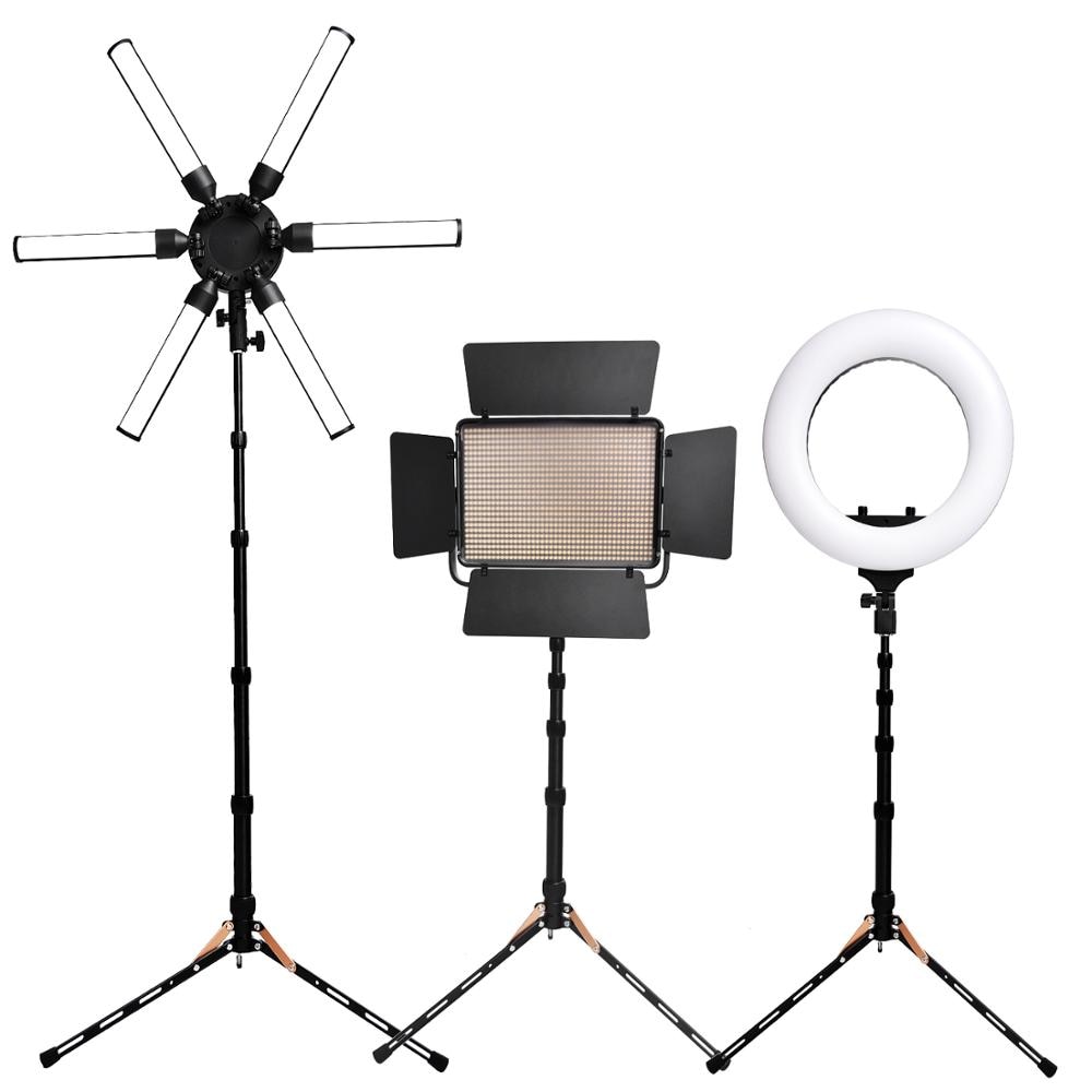 Fosoto ft-140 led light stand tripé portátil para iluminação fotográfica flash guarda-chuvas refletor photo studio câmera telefone