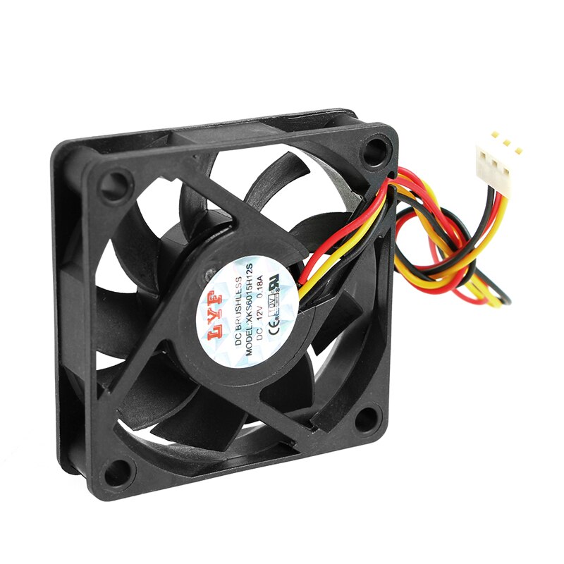 DC 12V 3-Pin 60x60x15mm PC Computer CPU System Sleeve-Bearing Cooling Fan 6015 40JB