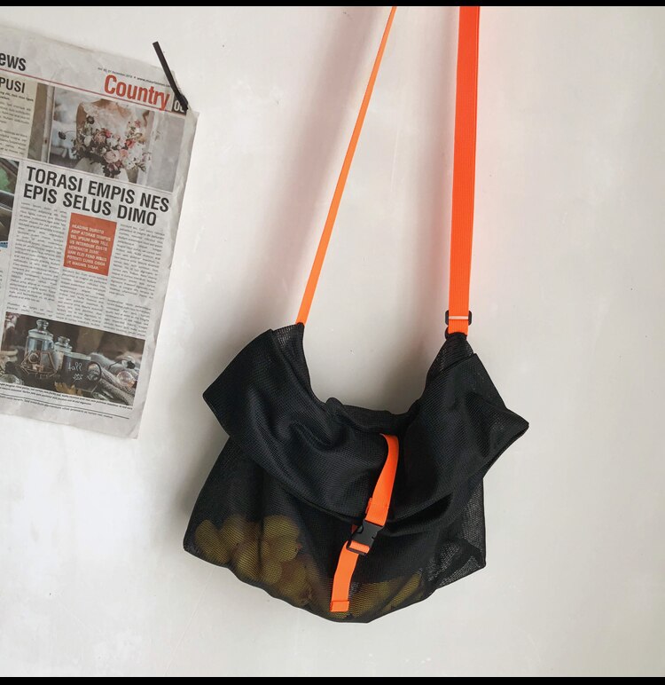 Originale handytasche, brusttasche, schultertasche & netz-crossbody-tasche, hüfttasche, breite 46cm , höhe 40cm: Orange