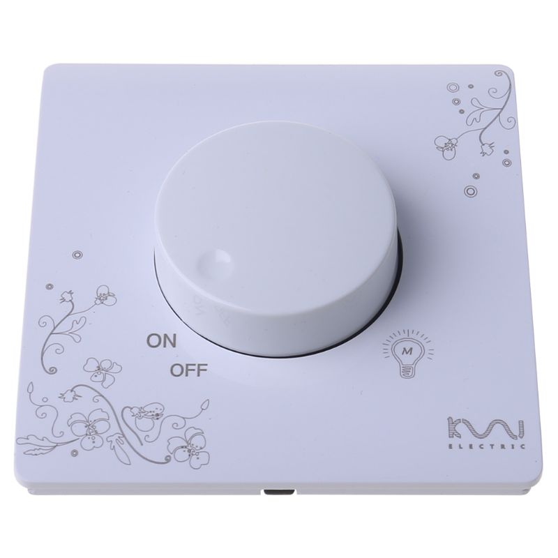 Wall Dimmer Switch White Panel Light Switch AC 110~250V Flame Retardant Plastic Light Dimmer Switch