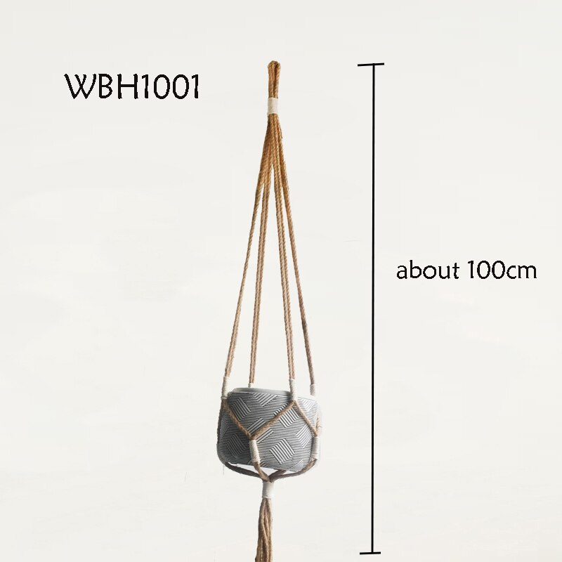macrame plant hanger with wooden board pot tray flower pot hanging: WBH1001