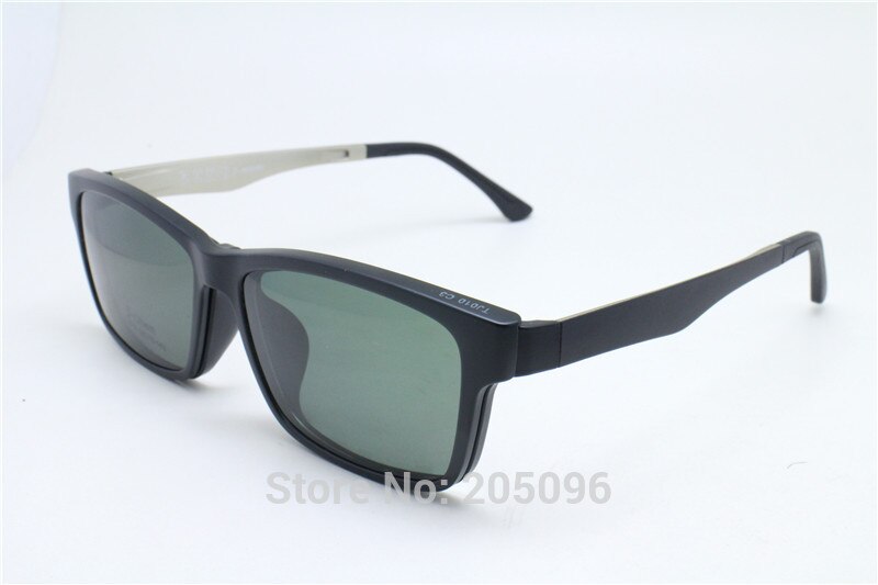 010 ULTEM rectangle optical myopia Hyperopia eyeglasses frame with megnatic clip on removable polarized sunglasses for men