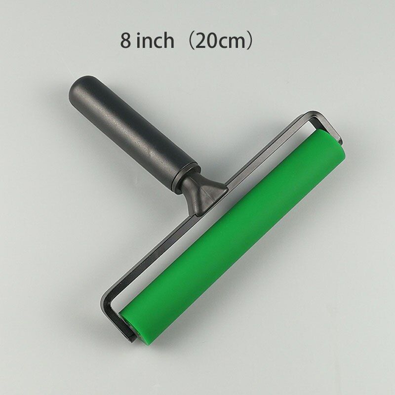 1PCS Dust Removal Sticky Silicone Roller Anti-Static Roller Brush Manual Cleaner Phone Repair Tool Handle: Black plastic 8inch