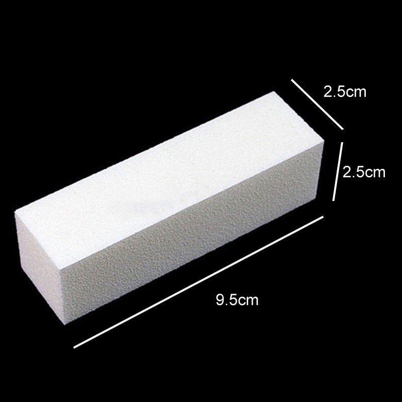 10 stks Hoge Elastische Katoen Nail Block Buffer Nail Art Buffer Schuren Acryl Pedicure Manicure Nail File Buffer Art Tips wit