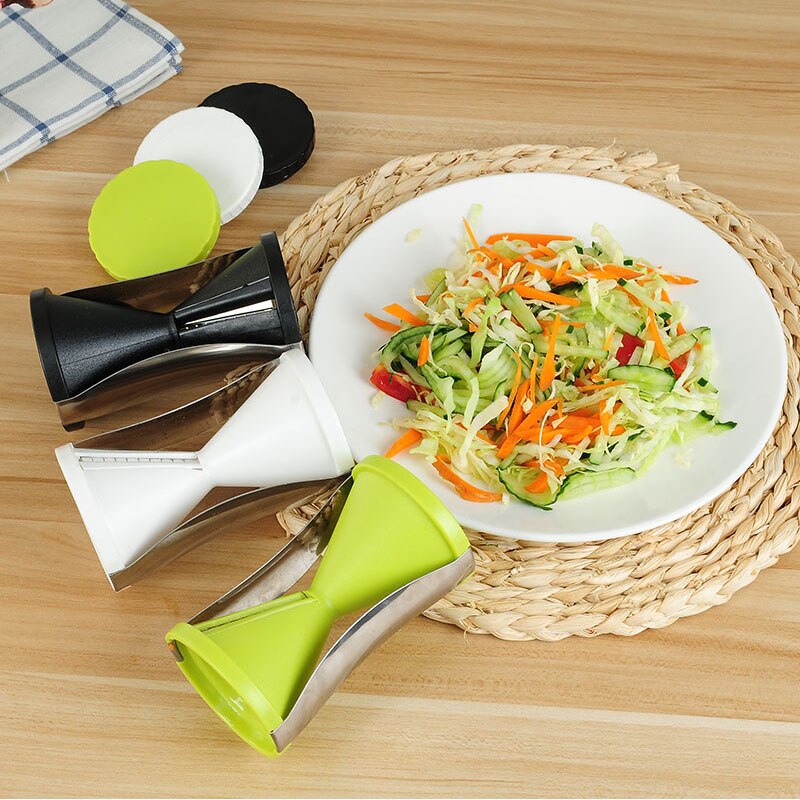 1 Pcs Plantaardige Spiral Slicer Zandloper Vorm Komkommer Wortel Fruit Spiral Slicer Koken Gereedschap Keuken Gadgets