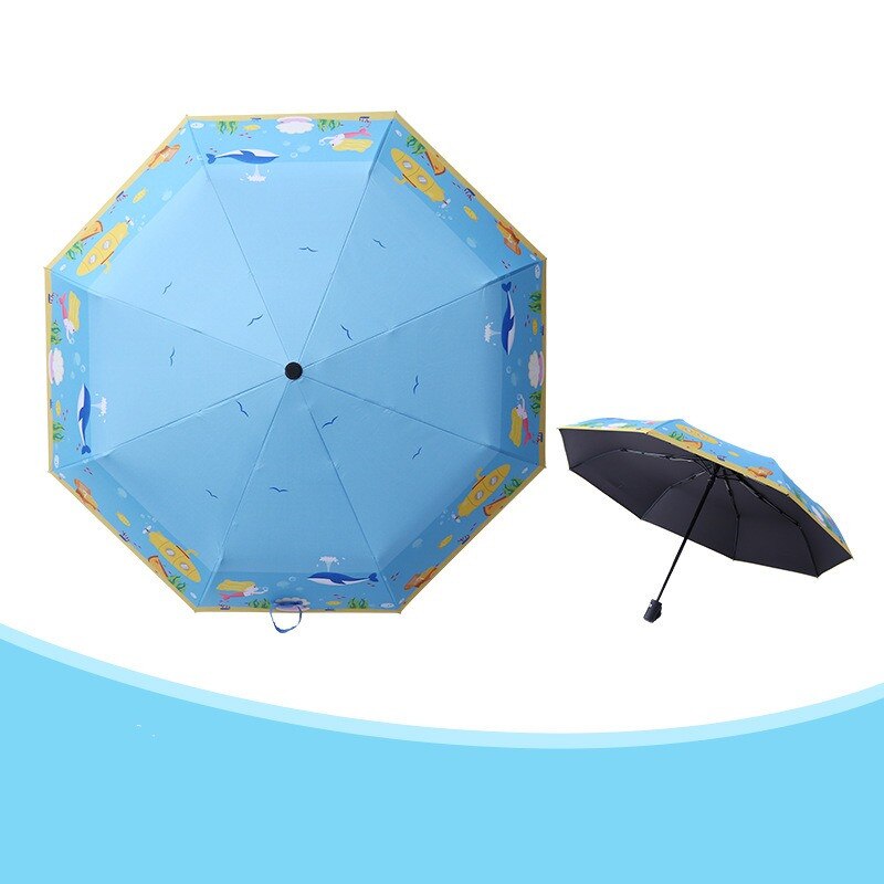 Cartoons Three Folding Kids Umbrella Automatic School Girls Boys Rain And Sunshade Umbrella for Children