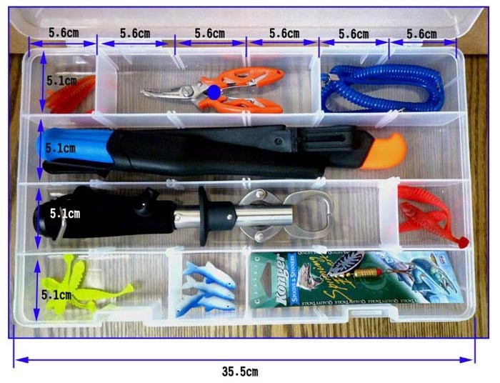 2 Size Fishing lure box Single Layer DIY Fishing Tackle Box Large Capacity Fishing Lure Storage Box Case B284